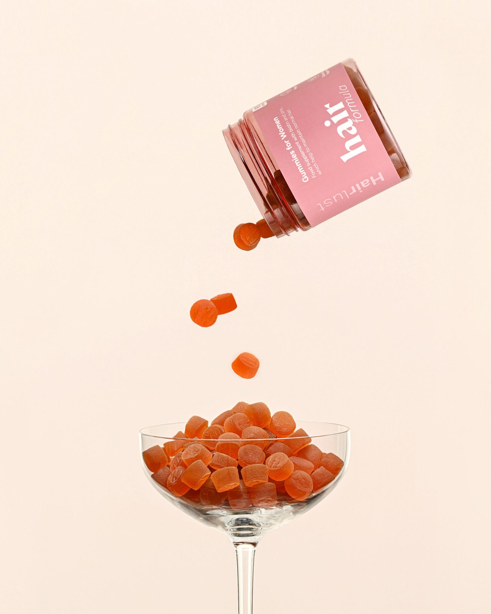 Hair gummies creative product photography